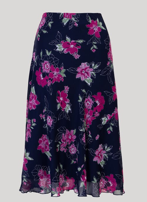 Floral Print Georgette Skirt