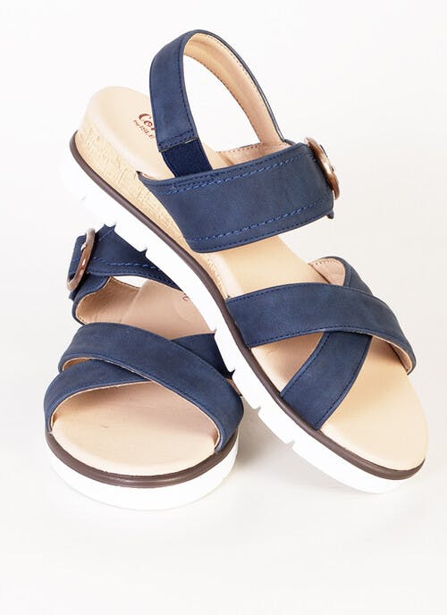 Navy Crossover Sandals 