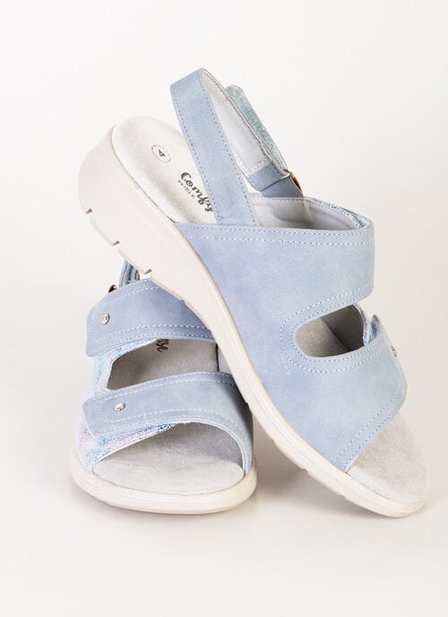 Blue Double Strap Sandals 