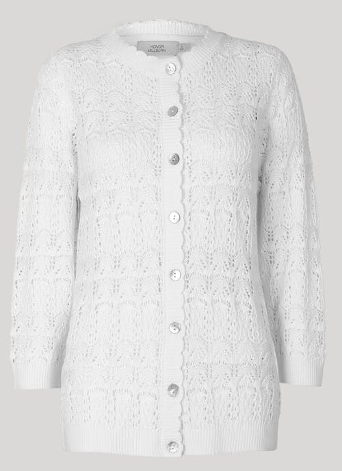White Button Front Cardigan 