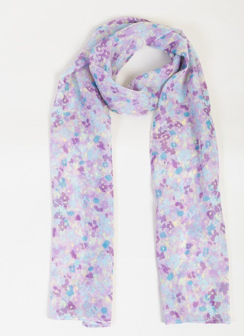 Lilac Ditsy Floral Print Scarf 