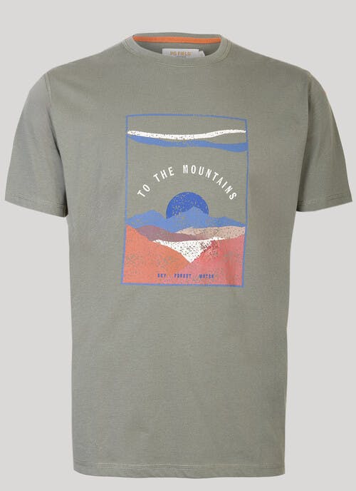 Green To The Mountains Print T-shirt 