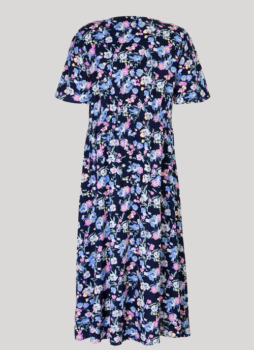 Navy Floral Print Dress  