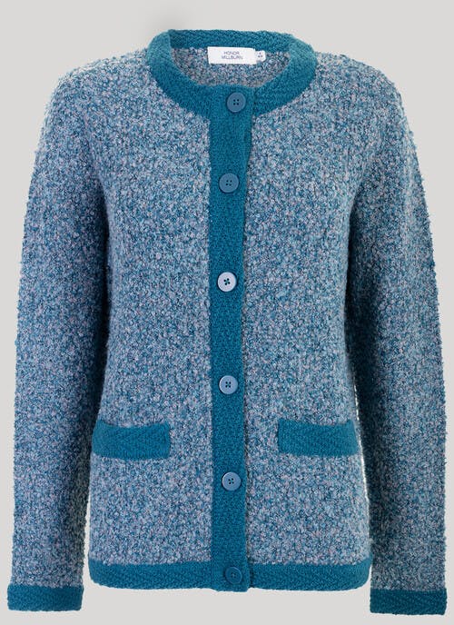 Crew-Neck Cardigan Bouclé