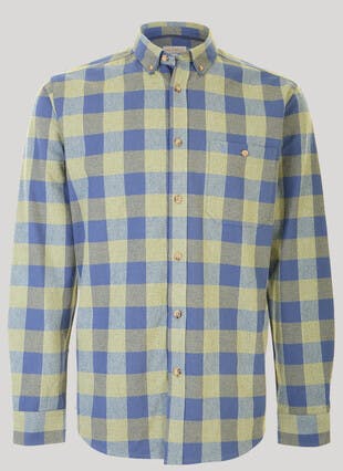 Long Sleeve Cotton Twill Check Shirt
