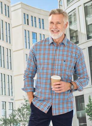 Long Sleeve Twill Check Shirt