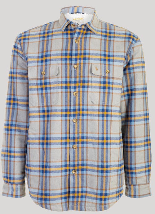 Long Sleeve Fleece Lined Twill Check Shirt