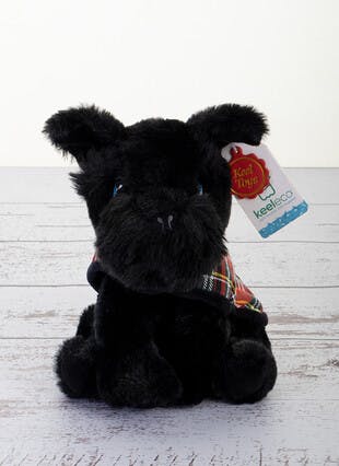 Scottie Dog In Tartan Coat Soft Toy