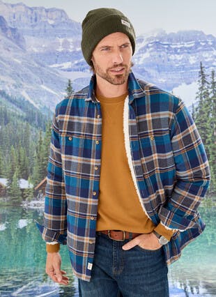 Long Sleeve Fleece Lined Check Shirt  