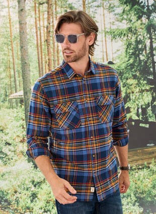Long Sleeve Twill Check Shirt 