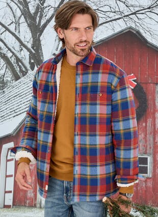 Long Sleeve Fleece Lined Check Shirt  