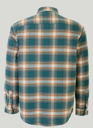Long Sleeve Fleece Lined Twill Check Shirt