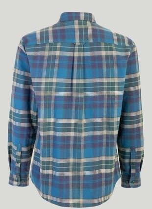 Long Sleeve Cotton Herringbone Check Shirt
