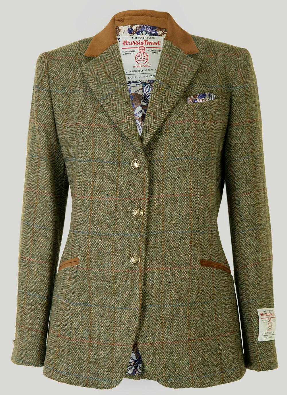 Uist Green Overcheck HARRIS TWEED® Ladies' Jacket