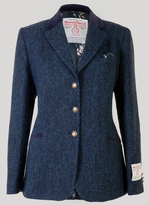 Benbecula Navy Herringbone HARRIS TWEED® Ladies' Jacket