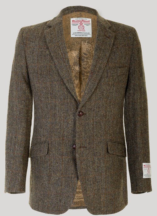 Grimsay Brown Herringbone HARRIS TWEED® Men's Jacket