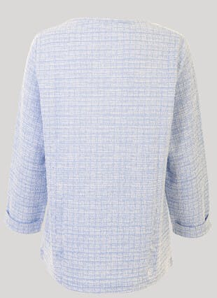 Textured Crew Neck Top