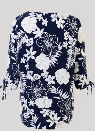 Navy Puff Print T Shirt