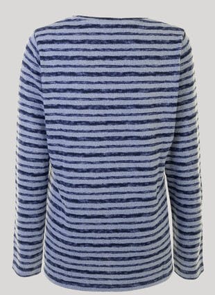 Embellished Stripe Crew Neck Top