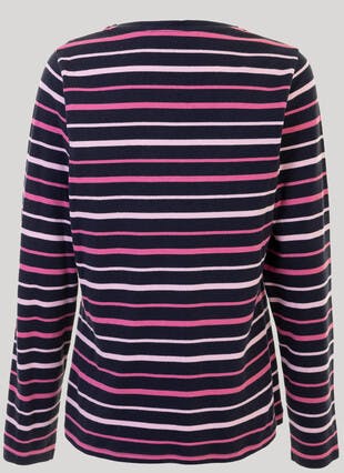 Pure Cotton Striped Pocket Top