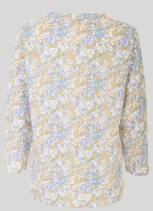 Printed Notch Neck Textured Top