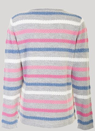Textured Stripe Crew Neck Jumper