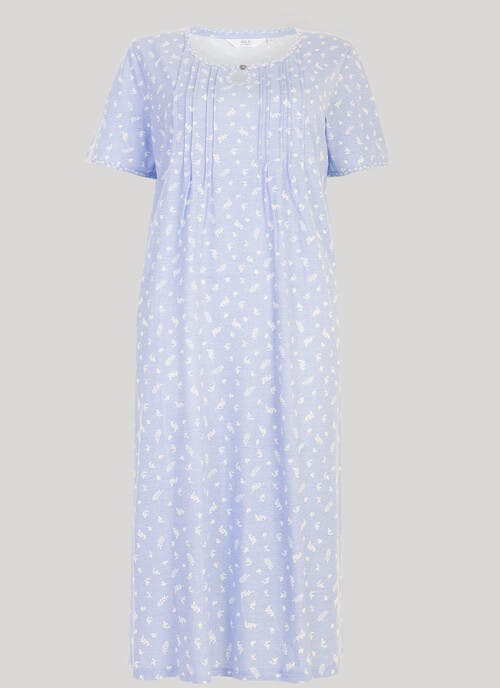 Cotton Rich Keyhole Neck Nightdress
