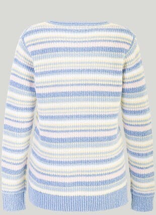 Pure Cotton Striped Crew Neck Jumper