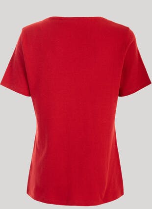 Pure Cotton V Neck T-Shirt