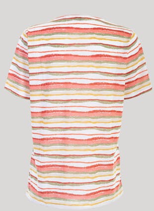Striped V Neck T-Shirt
