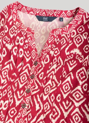 Multi Print Pintuck Blouse