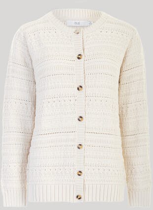 Pure Cotton Pointelle Cardigan