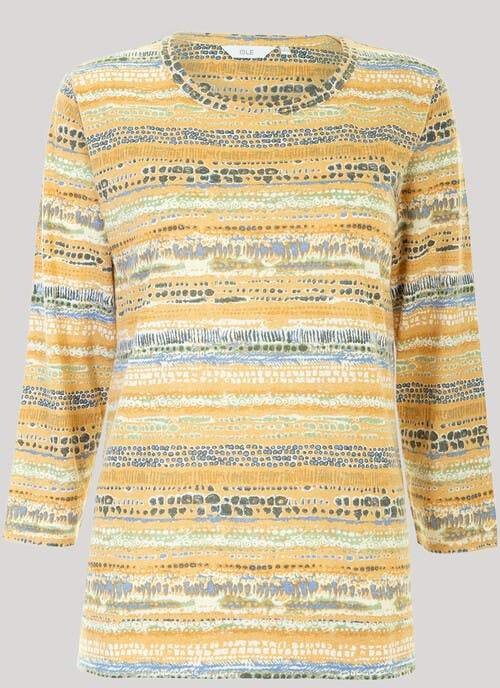 Linen Blend Print Top