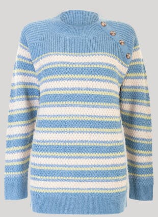 Striped Turtle Neck Jumper