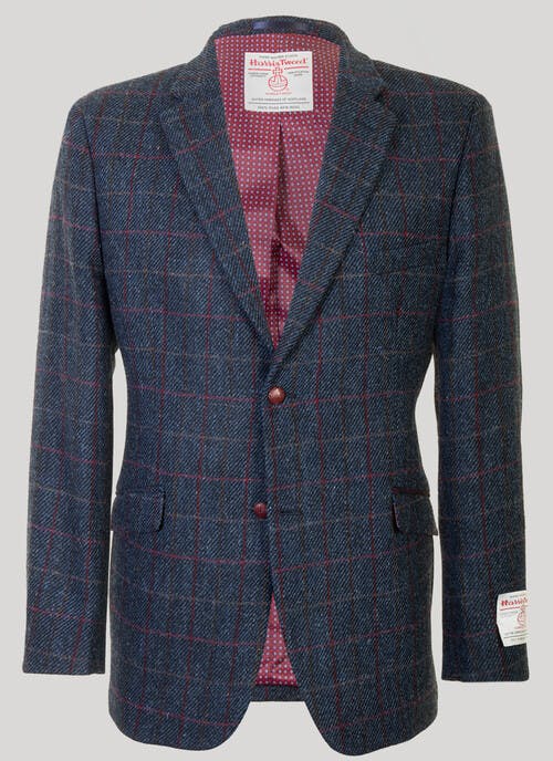 Skye Blue Overcheck HARRIS TWEED® Men's Jacket