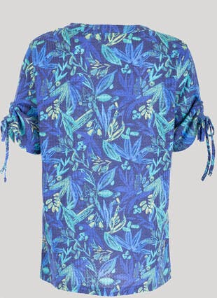 Textured Button Through T-Shirt