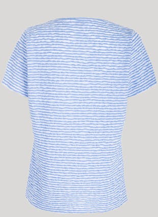Cotton Blend Striped Textured T-Shirt