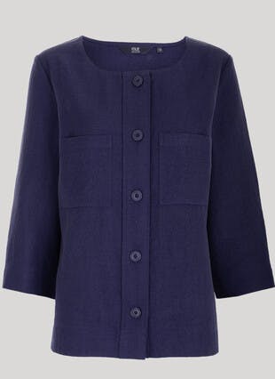 Textured Round Neck Jacket 