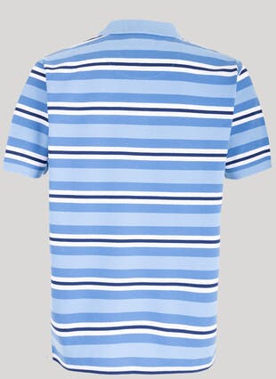 Cotton Pique Striped Polo Shirt