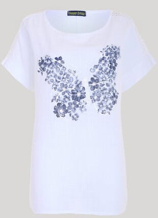 Pure Cotton Butterfly Placement Top