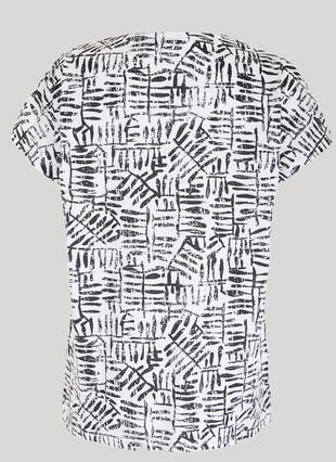 Pure Cotton Embroidered V Neck T-Shirt