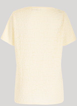 Cotton Blend Striped Textured T-Shirt