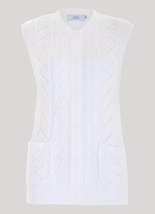 Diamond Knit Round Neck Waistcoat