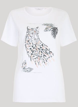 Pure Cotton Embellished Print T-Shirt