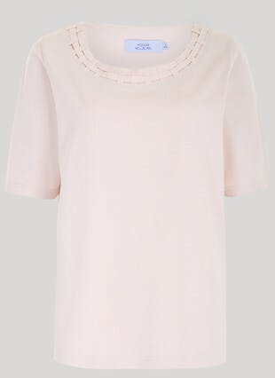 Pure Cotton Round Neck Trellis T-Shirt