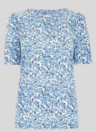 Keyhole Ruched Neck Top