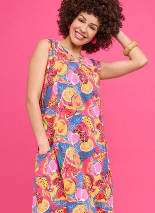 Pure Cotton Notch Neck Jersey Dress 