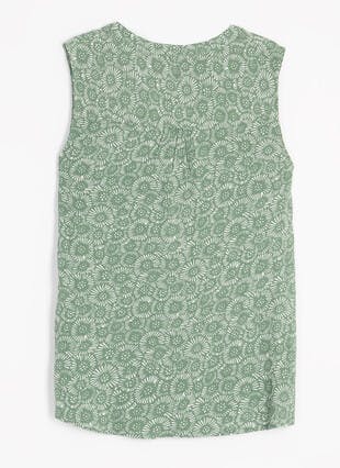 Notch Neck Sleeveless Blouse
