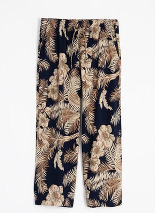 Elasticated Waist Crop Print Trouser 
