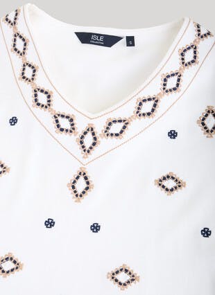 Pure Cotton Embroidered Top 